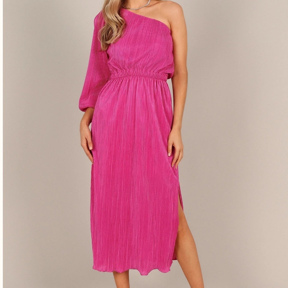 Petal & Pup Pontee One Shoulder Pleated Midi Dress